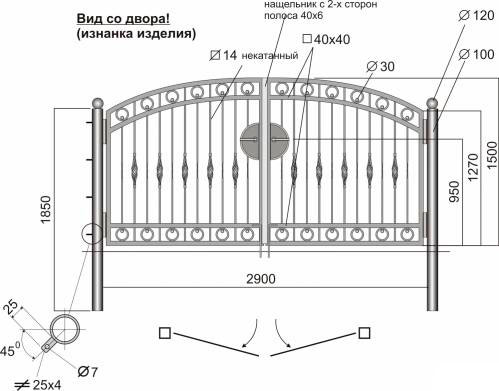 Эскиз -пример изготовления  ворот